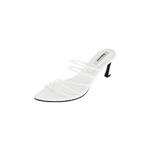 REIKE NEN Womens White Toe Sculpted Heel Slip On Leather Slide Sandals 36.5
